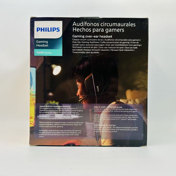Set casti gaming Philips Seria 4000 cu microfon, Negru