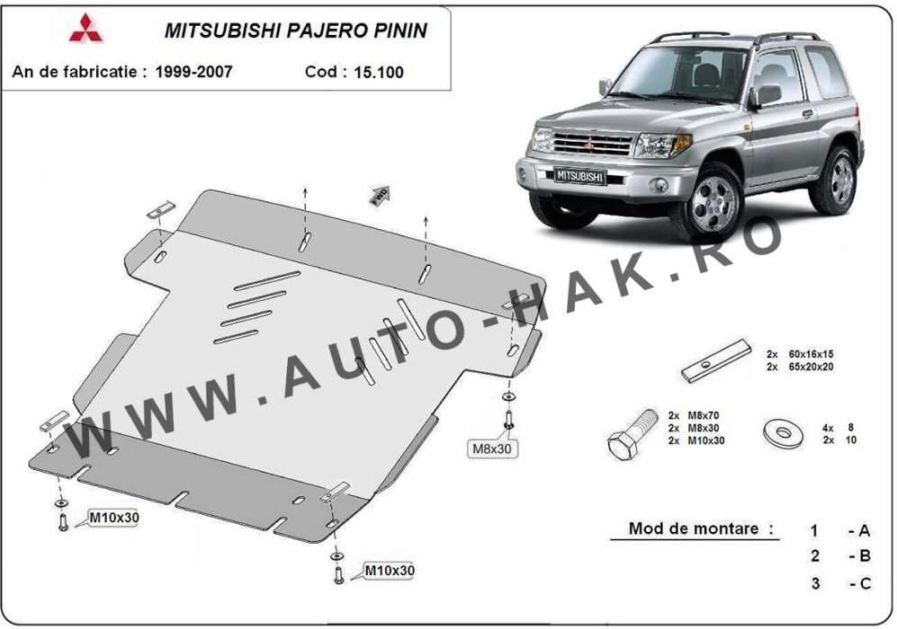 Scut motor metalic Mitsubishi Pajero Pinin 1999-2007