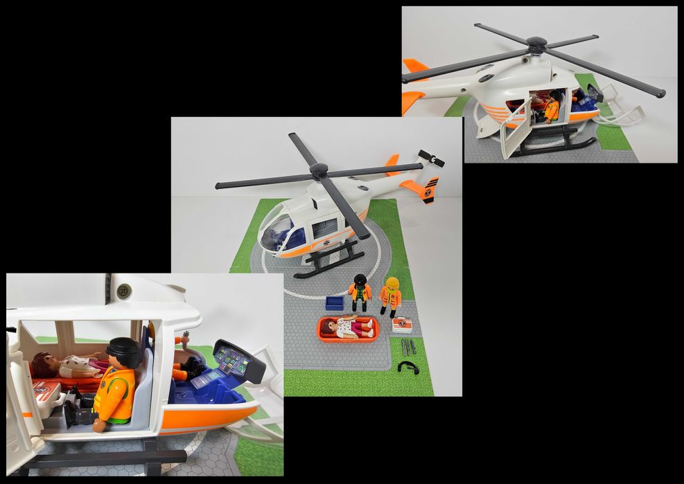 Playmobil - Хеликоптер / бърза помощ , Полицейски камион за спец части