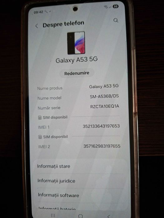 VANDUT Samsung Galaxy A53 5G (defect cu probleme conectare Wifi)