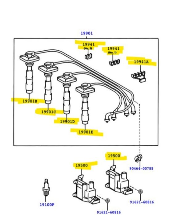 Бобини и кабели за свещи Toyota Avensis