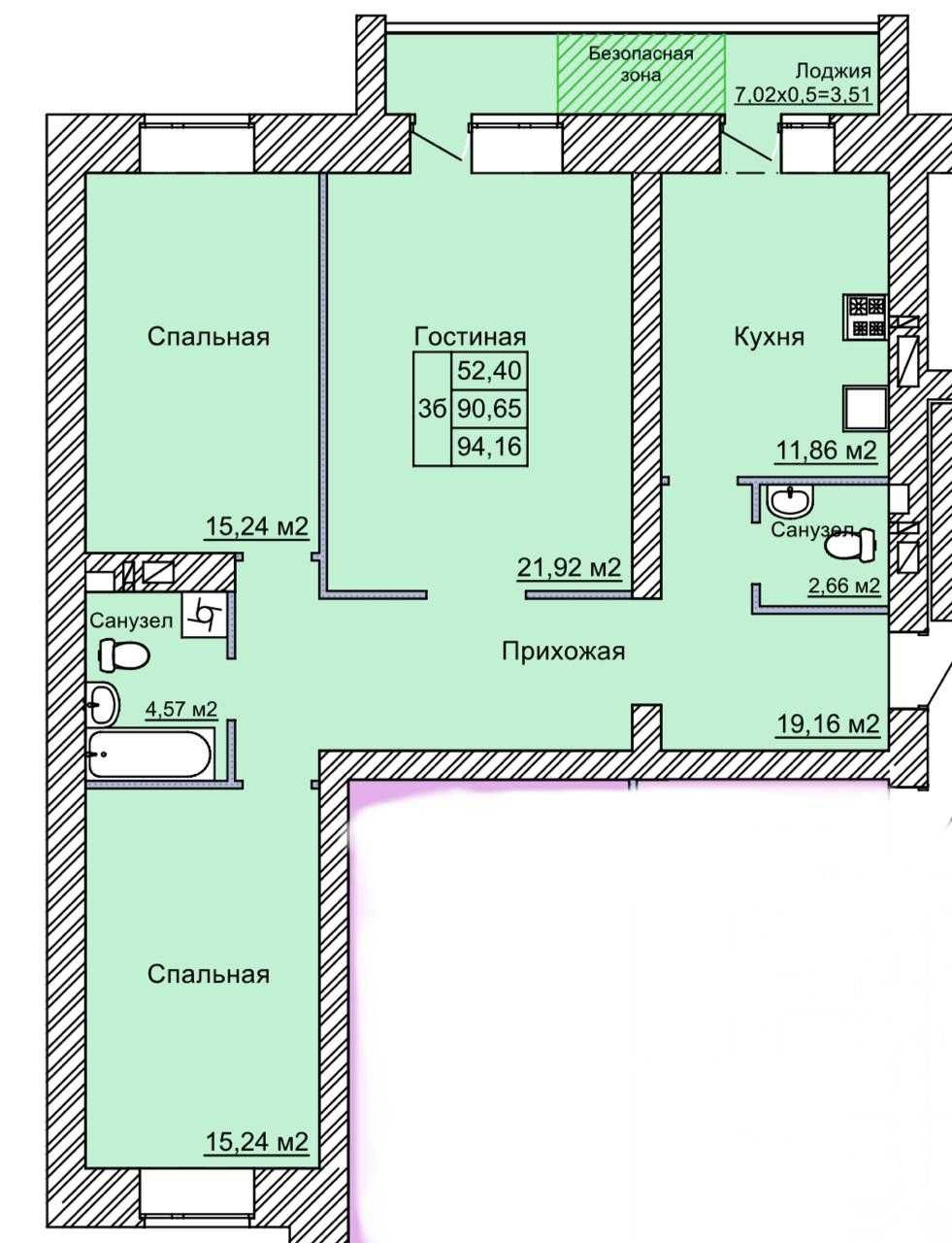 Продам 3ком в новом ЖК в мкр Северо-западный