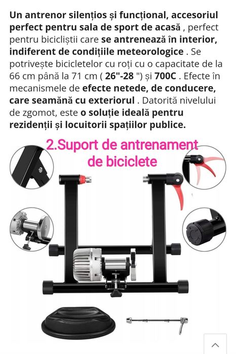 Suport de antrenament pentru bicicletă din oțel cu magnet de interior