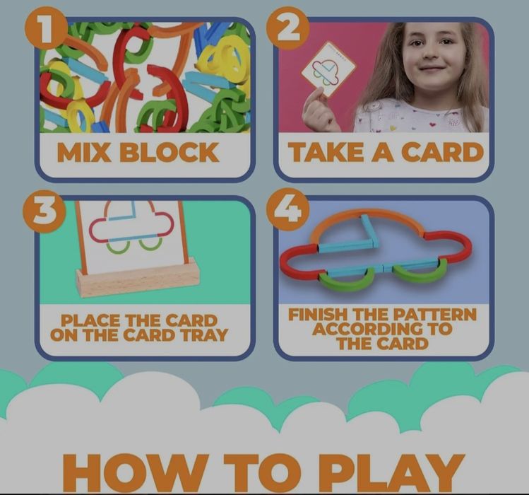 Joc creativ din lemn, 120 de piese