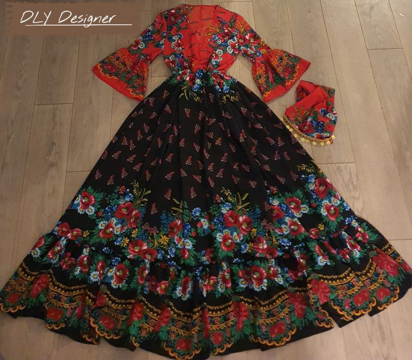 Rochie gipsy cu bandană
