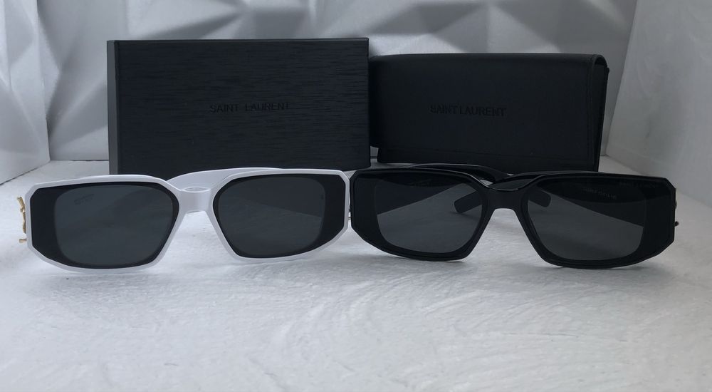 Дамски слънчеви очила правоъгълни 2 цвята черни бели