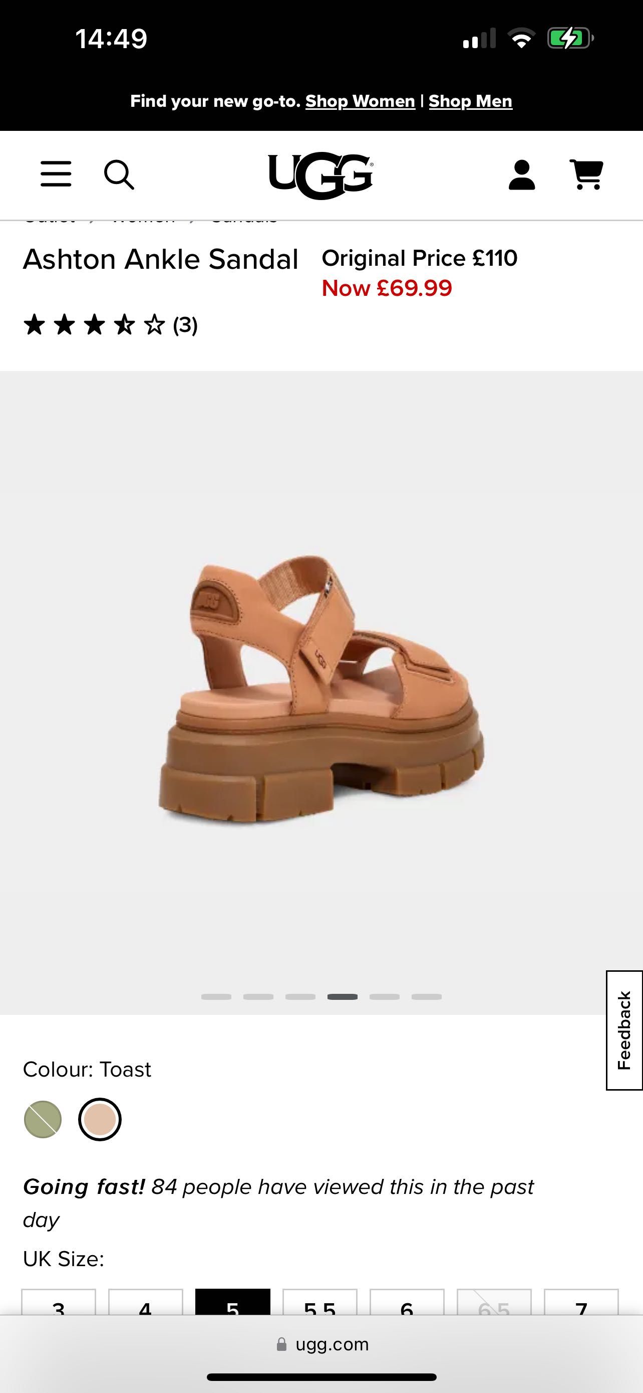 Сандали на UGG 38 размер