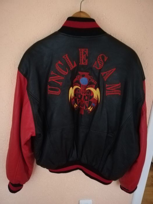 Geacă bărbați piele Uncle Sam bomber L