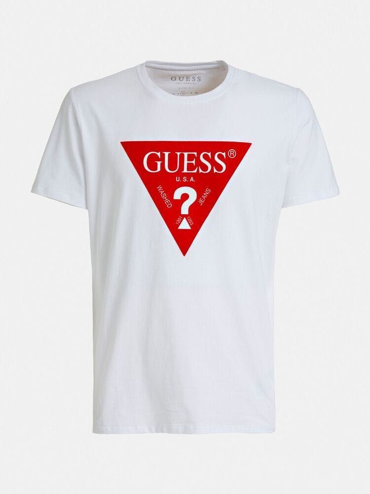 Маркови Тениски Guess Бели и Черни