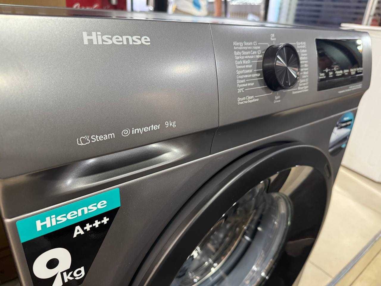 Стиральная машина Hisense 9кг WFQP9014EVMT Inverter Steam A+++