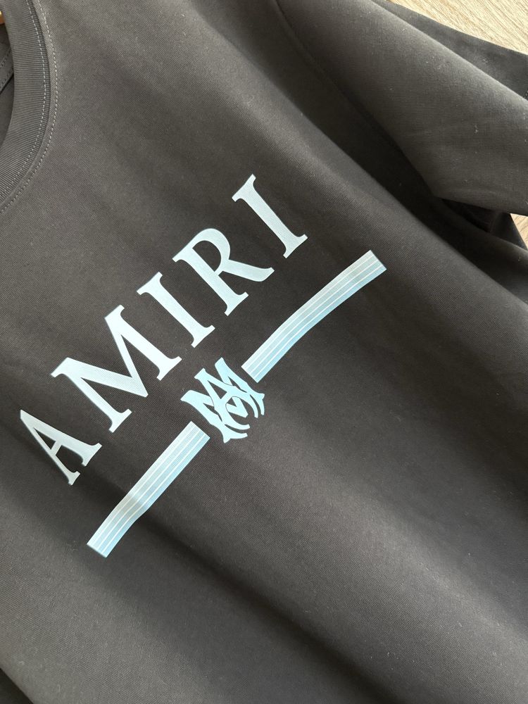 Tricou Amiri Blue Logo,Marimea L,Calitate PREMIUM