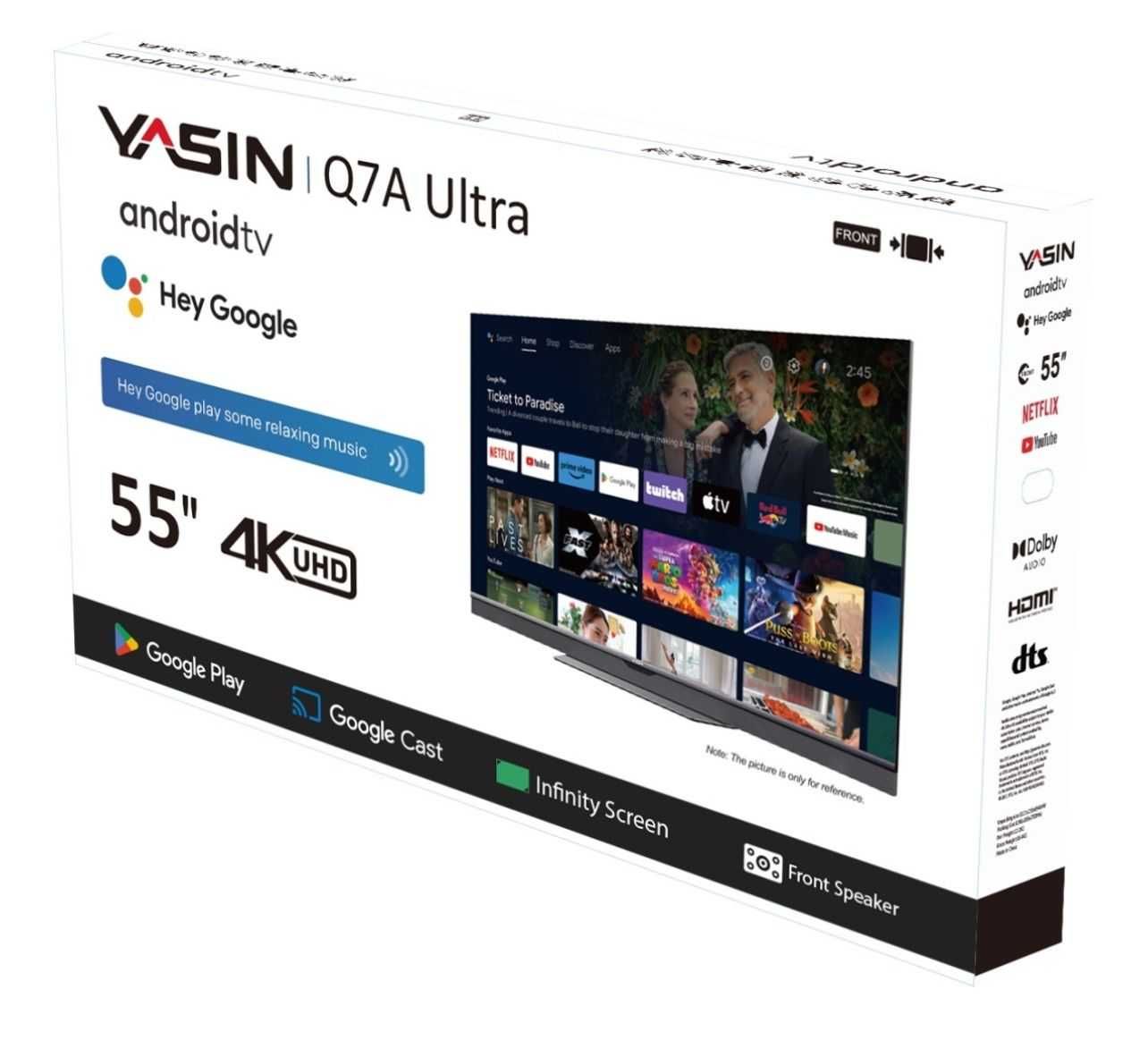 Smart Android UHD TV 140см! Новинка Yasin 55Q7A с глубокими басами!