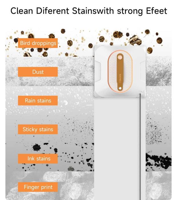 Робот за почистване на прозорци с двойна водна струя 6000Pa