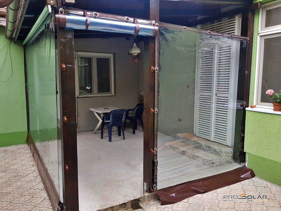 Pereti anti-vant/Rulou transparent/Folie capse/Prelata terasa ARAD