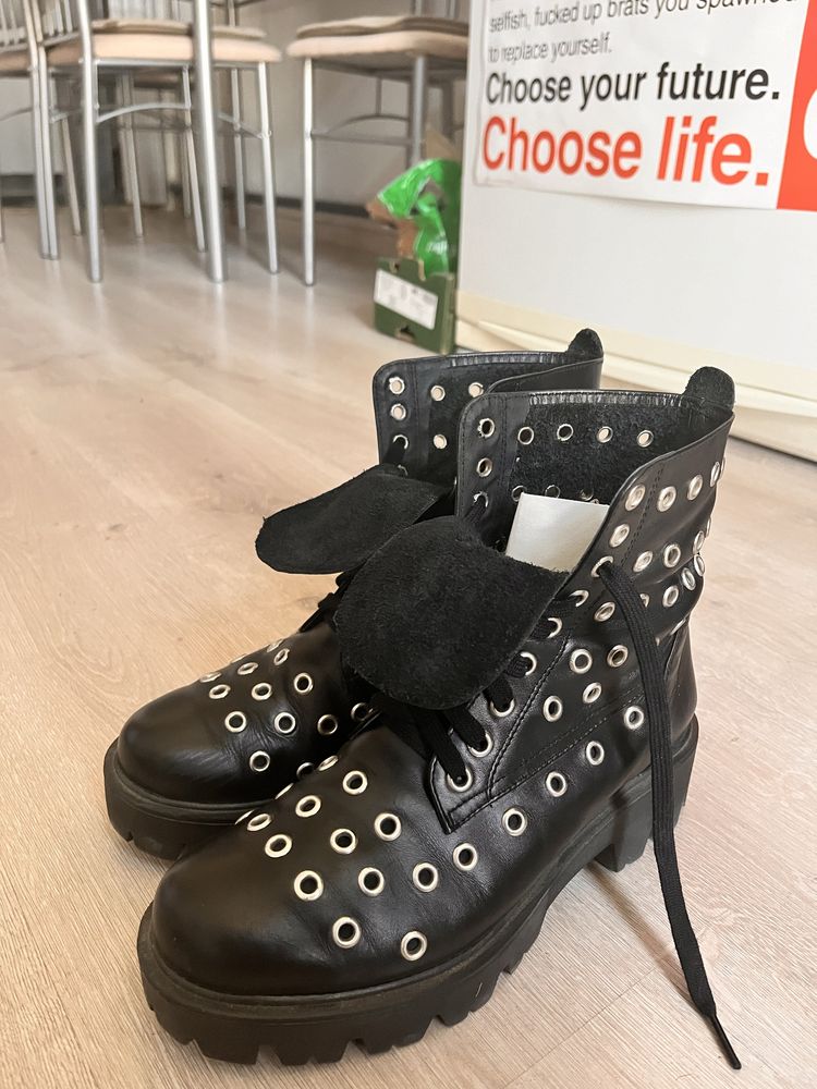 Botine perforate Piele Naturală, Designer român