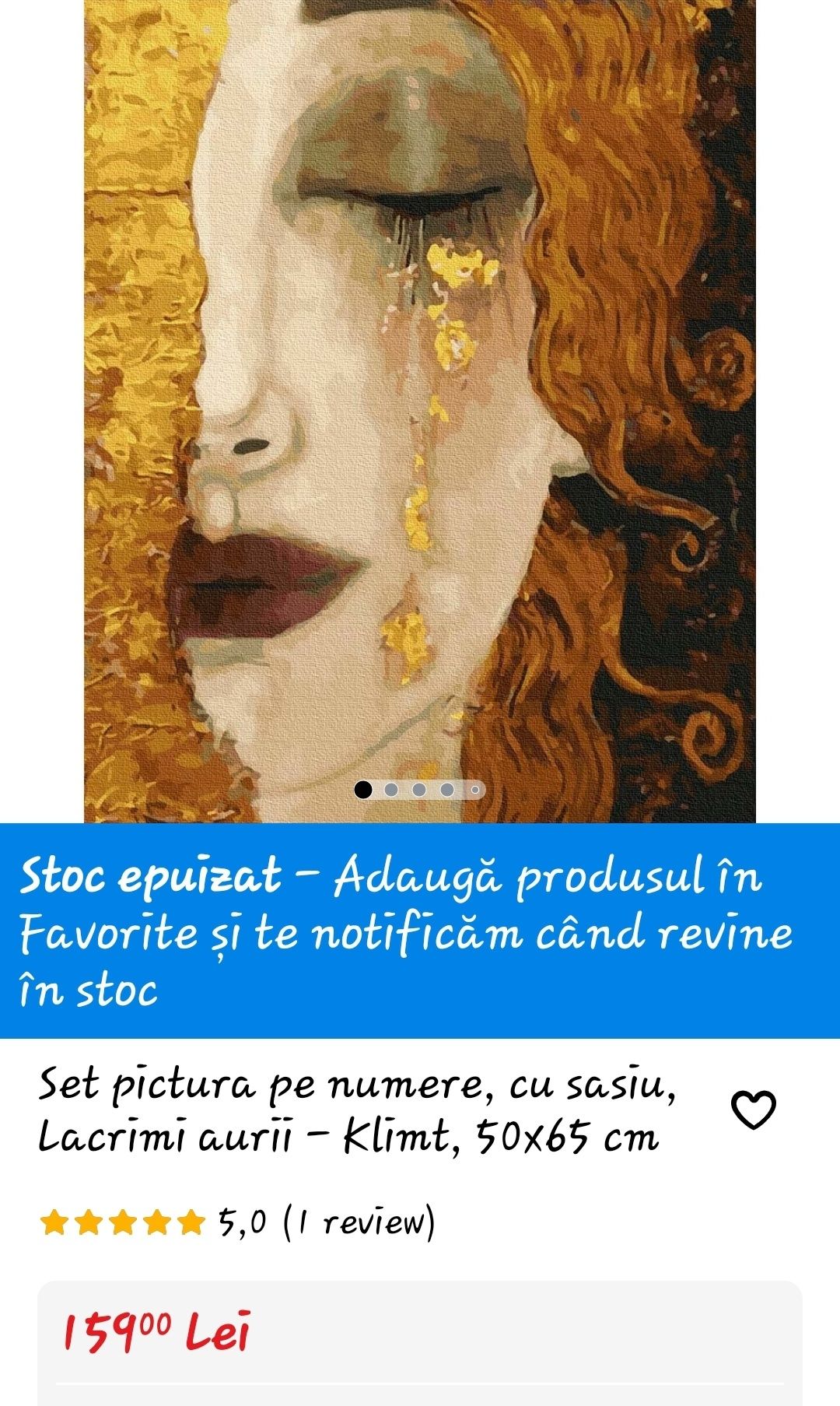 Pictura pe numere/Lacrimi aurii -Gustav Klimt( 50x65cm)