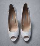 Pantofi cu toc gros, alb, 40, Calvin Klein