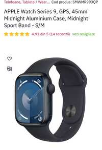 APPLE Watch Series 9, GPS, 45mm Midnight Aluminium Case, Midnight Spor