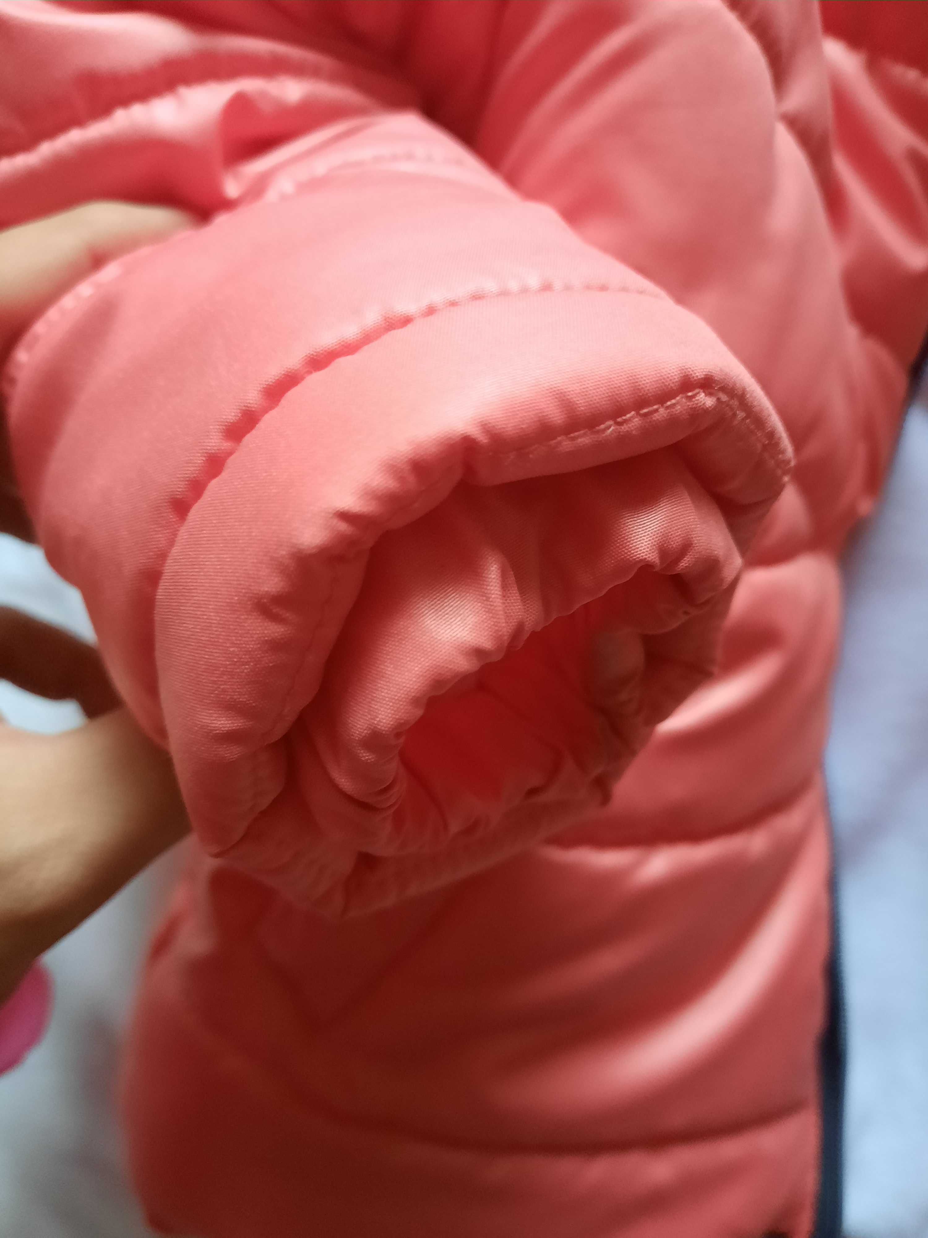 Бебешко зимно яке за момиче в цвят "сьомга", размер 86