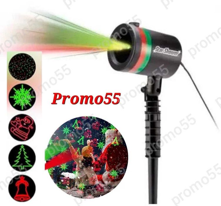 Светлинен Лазерен Проектор Декорация за Коледа 5в1
