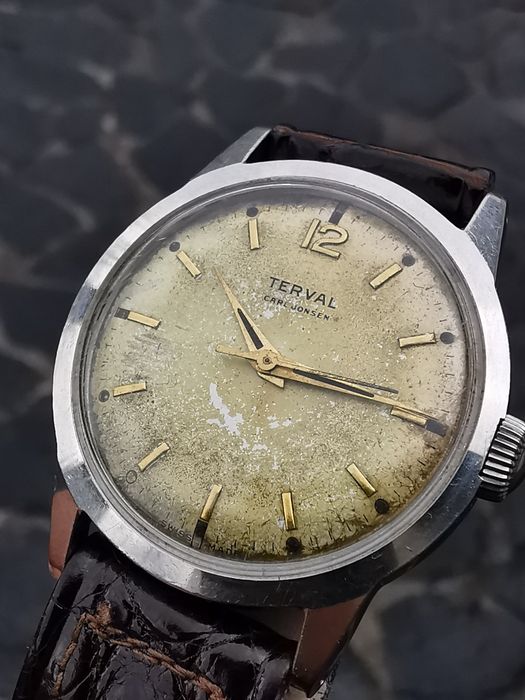Ceas Terval - Întoarcere manuala Oțel 34 mm - Funcționează excelent!