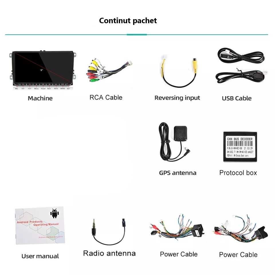 Navigatie Android passat b6 b7 cc golf 5 6 octavia tiguan touran