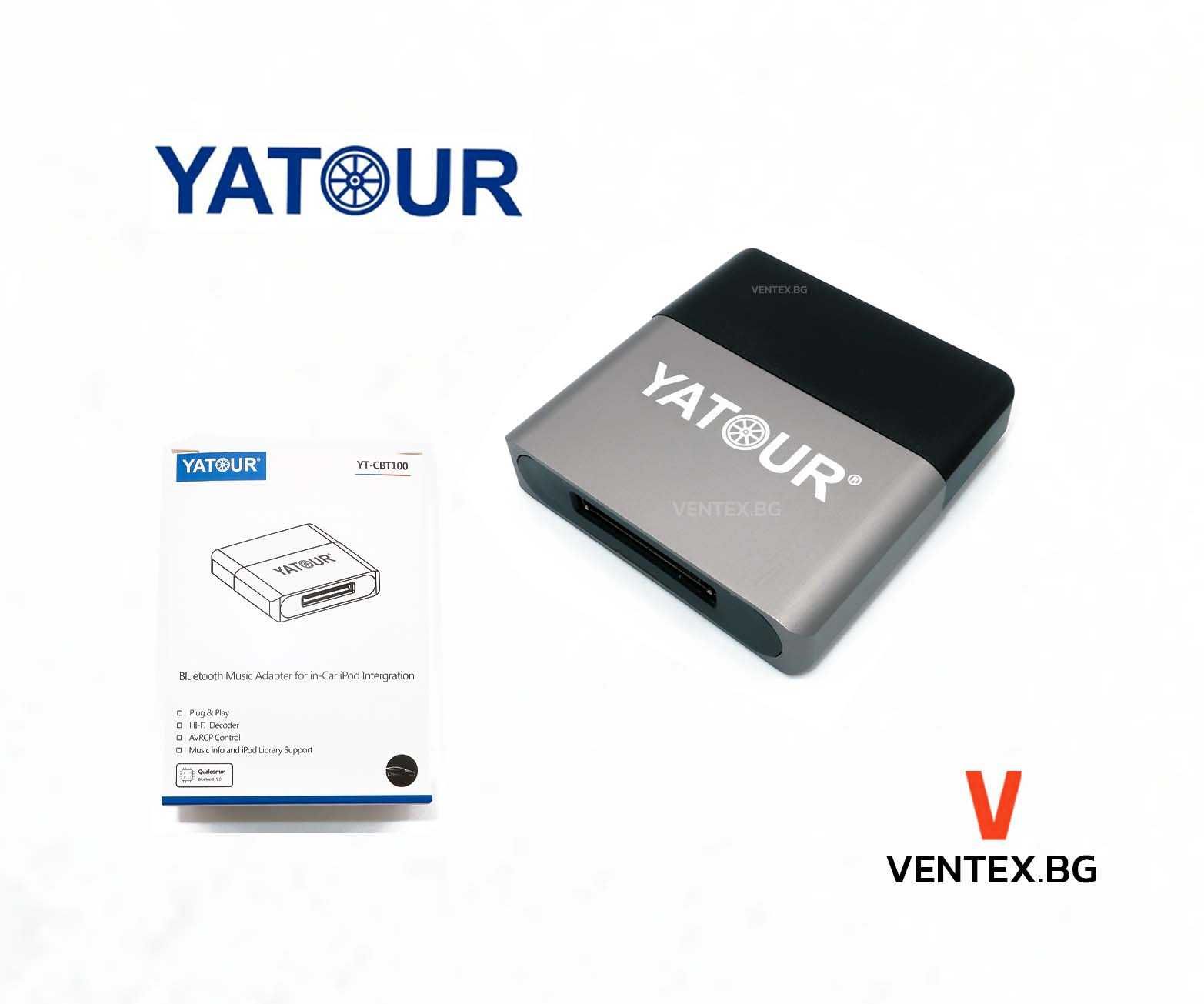 YATOUR Bluetooth 5.0 адаптер за Mercedes, Audi с 30 pin iPod - CBT100