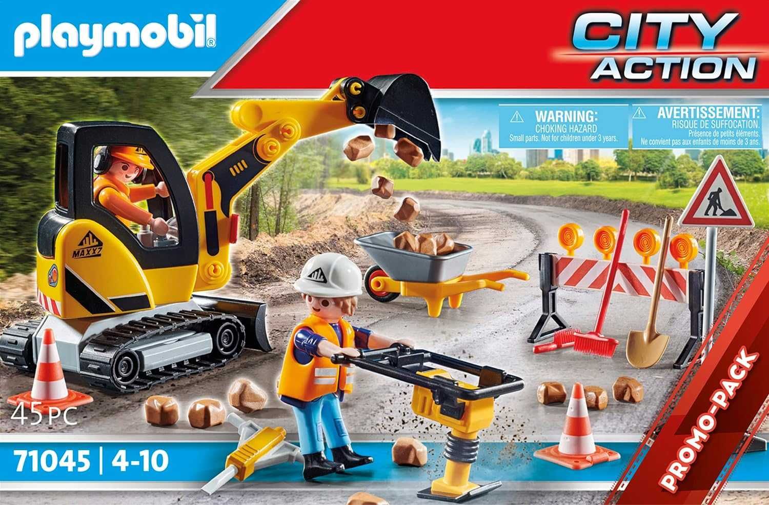 Set de joacă Playmobil City Action Construcție Drumuri 45 Piese 71045