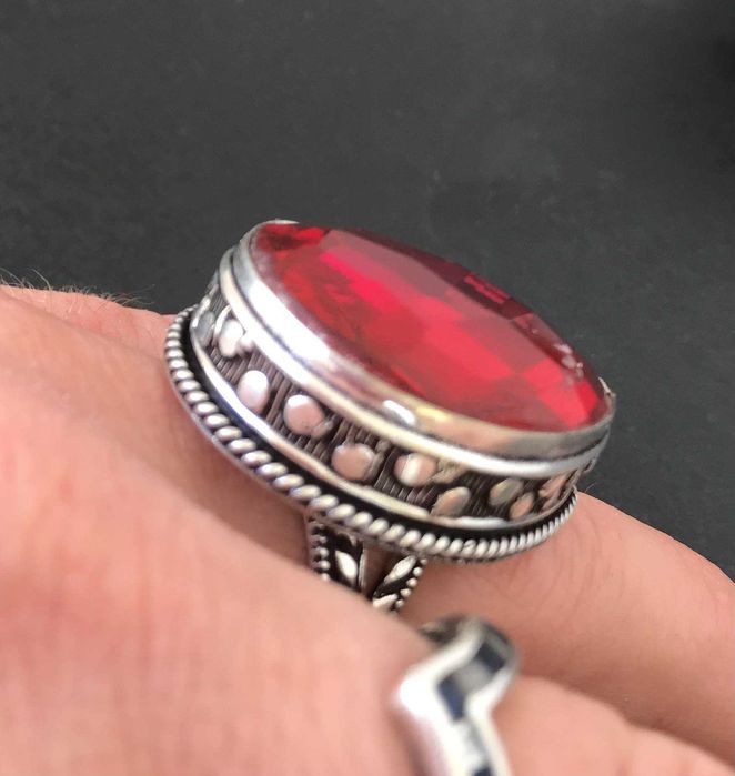 Inel Argint 925 Vintage cu Piatra Semipretioasa Granat