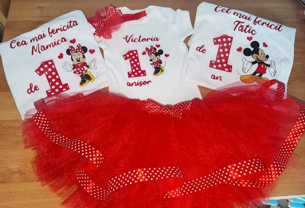 Set Aniversar Fustita Tutu body Tricou Personalizat rochita Aniversara
