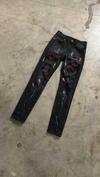 Blugi Crystal Jeans red