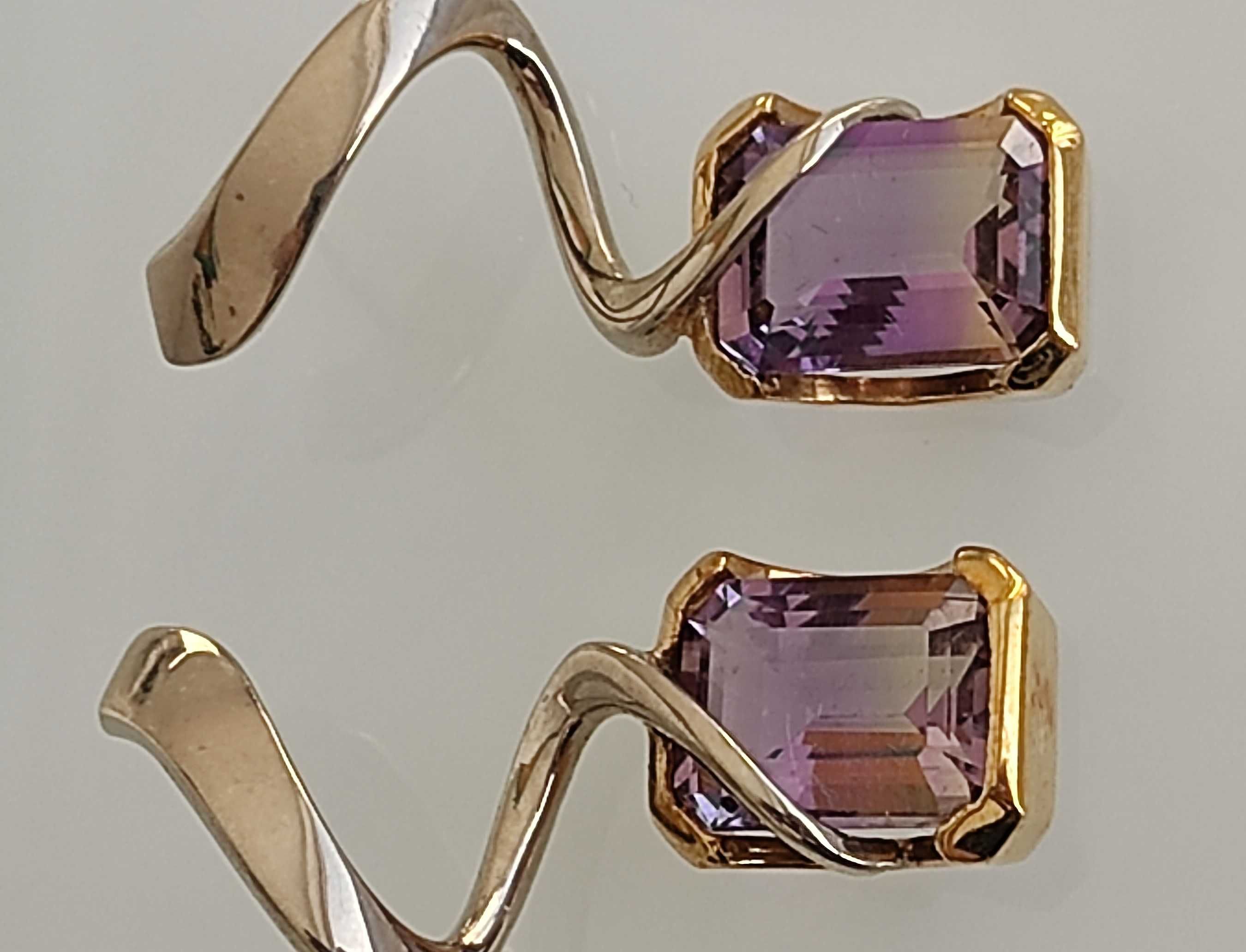 Cercei aur 14k cu watermelone ametrine