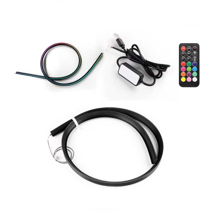 Светеща лента за интериор, стъкло, Диодна светлина за кола, 1.5м, 12v