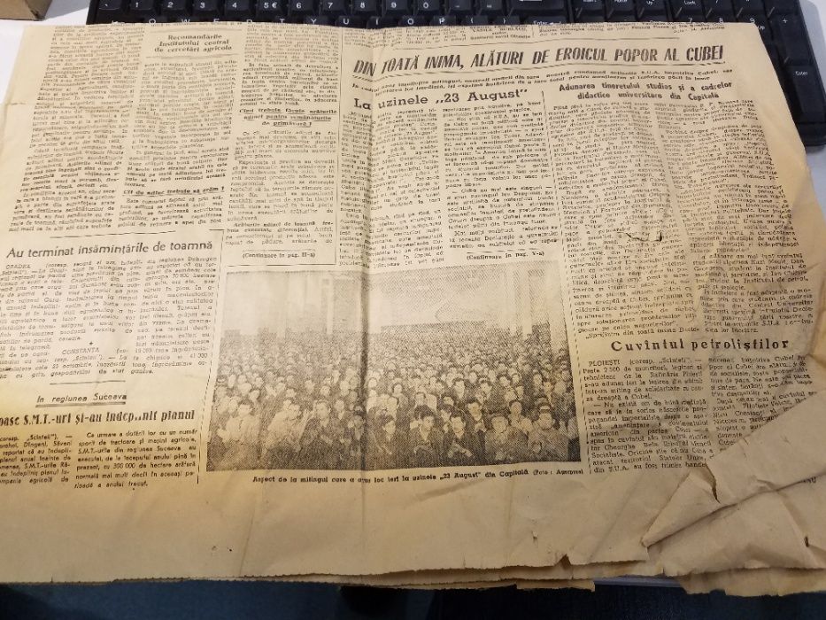 4 pagini din ziarul Scanteia 26.10.1962