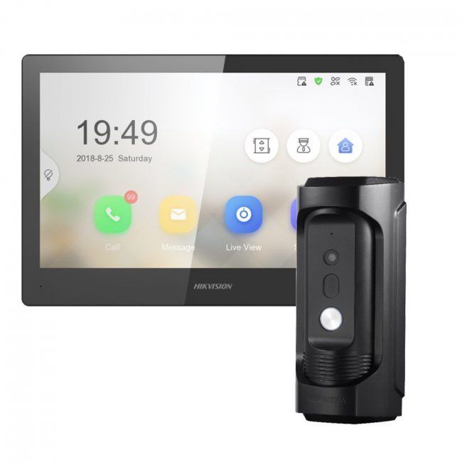 домофон Hikvision DS-KH8520-WTE1 + вызывная панель DS-KV6103-
