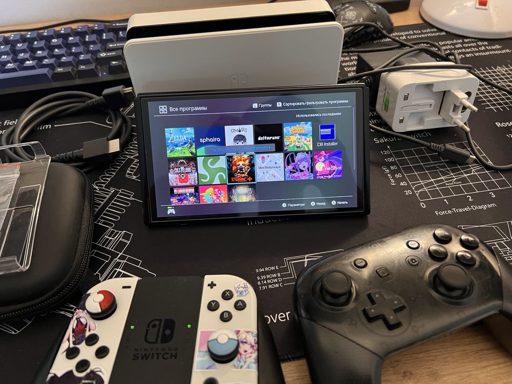 Прошитый Nintendo Switch OLED 256gb + Pro controller