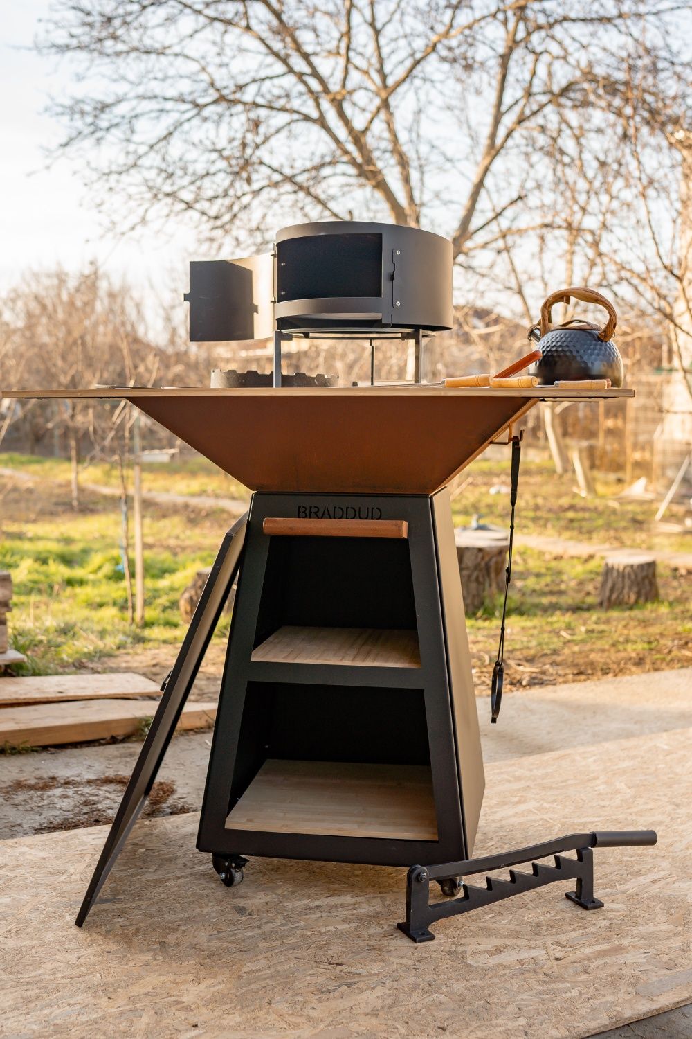 Gratar  plita inox / baza , cuva corten