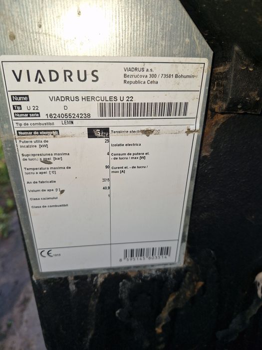Centrală Viadrus 25 KW (elementul față fisurat)