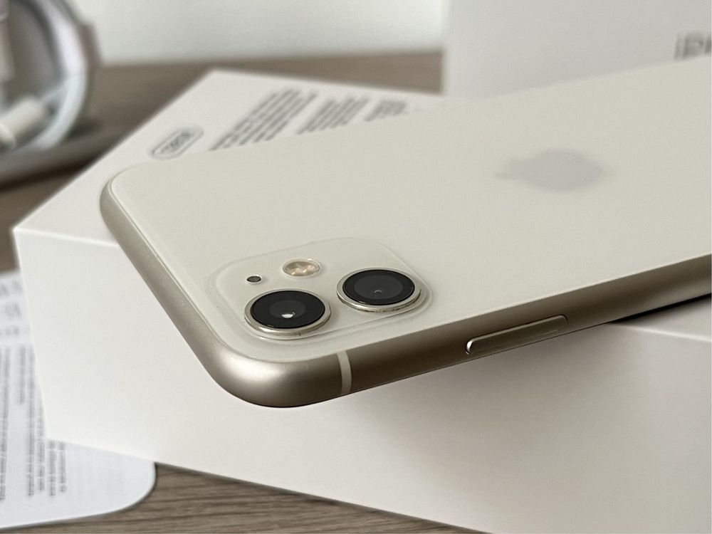 iPhone 11, 128GB, White, 100% батерия, НЕРАЗЛИЧИМ ОТ НОВ, ГАРАНЦИЯ!