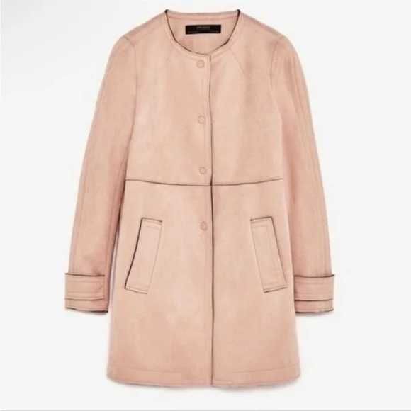 Дамско палто Zara розов велур S