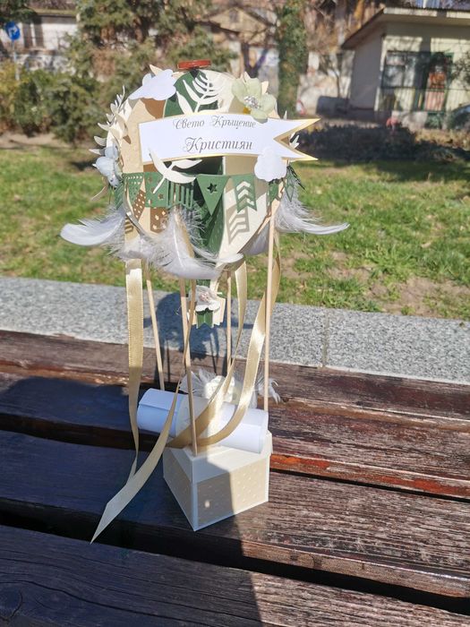 Покана за  кръстник балон или бебешка визитка