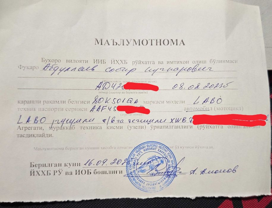 Лабо кузов, Labo kuzov sotiladi XUJJATI BOR