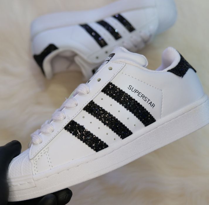 Adidas Superstar (36-40) Бели с Бляскави Черни Ленти