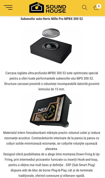 Subwoofer Hertz Mille pro Mpbx 300 S2