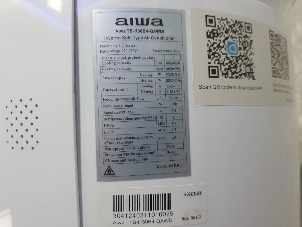 Кондиционер AIWA 30 инвертер оригинал,Акция