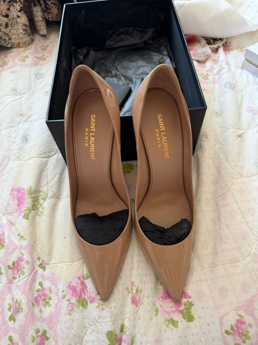 Pantofi stiletto Saint Laurent NUDE PATENT ANJA 105