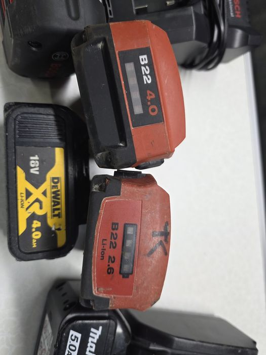 Батерии и зарядни Makita, Bosch, Wurth, Dewalt
