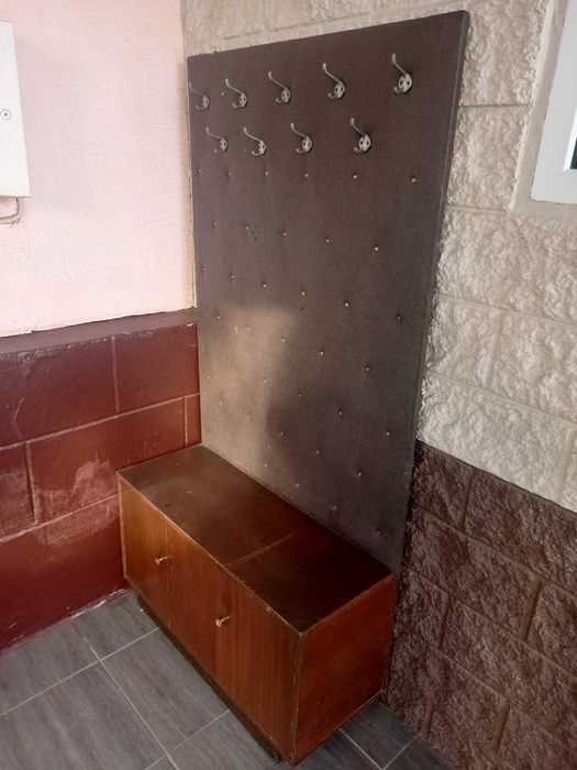 Прихожая вешалка с обувницей напольная