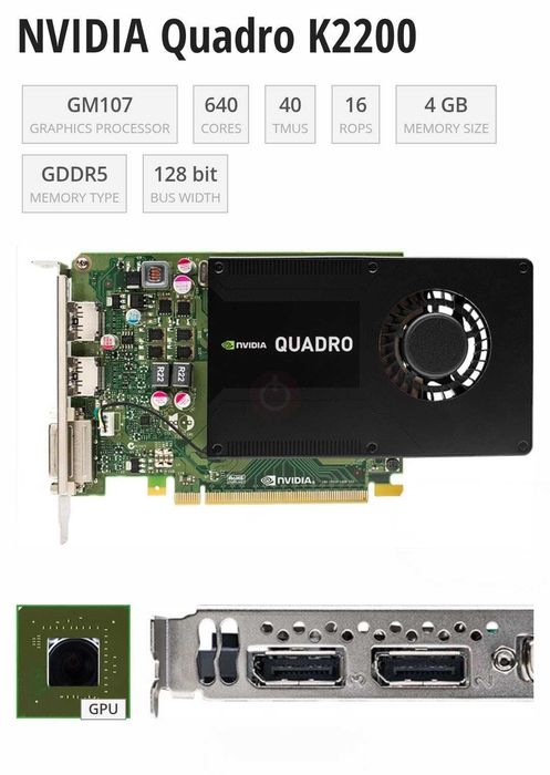 Placă Video NVIDIA Quadro K2200 – 4GB GDDR5 GPU