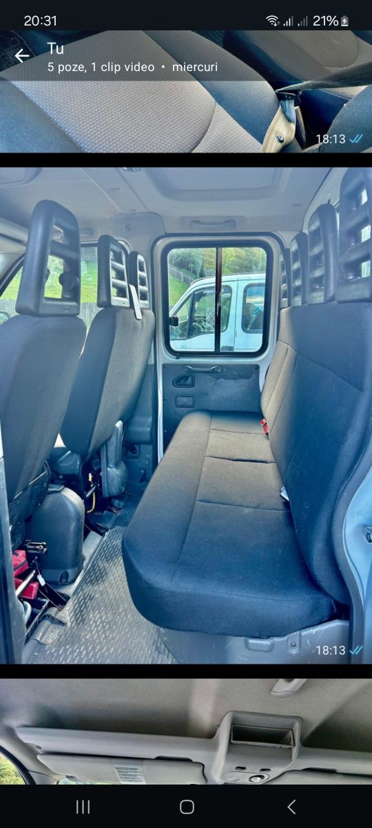 Iveco daily  7 locuri și marfa 2013 6+1 trepte  35 S 13  bena3,40m